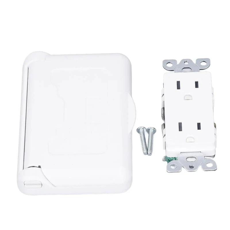 Badass Weatherproof Outlet With Cover 15 Amp 125 Volt Outdoor Electrical Receptacle With Durable Snap Latch For RV And Patio Equipment Shielded From Rain Dirt And Pest Intrusion