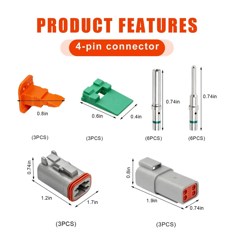Top Shelf 4 Pin Connector Set Featuring Dt04-4P And Dt06-4S With A Lock Tight Wedge Design For Heavy Duty Electrical Wiring And Bulletproof Harness Upgrades