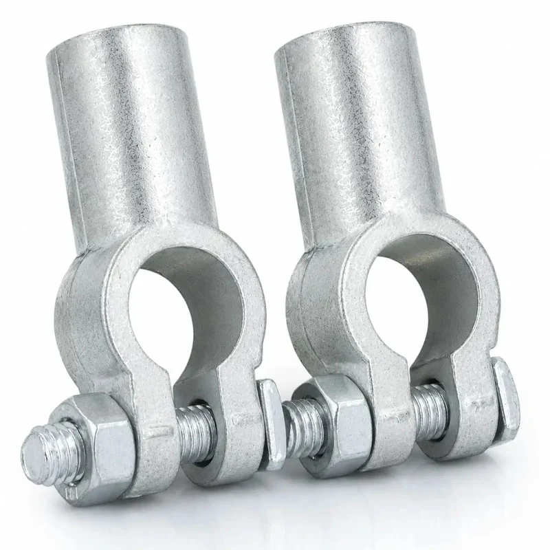 Heavy Duty Battery Terminal Connectors For 2/0 Gauge Wire Positive Negative Top Post Cable Clamps Super Tight Drop In Fit Rock Solid Garage Ready Copper Build With Zero Rust And Quick Hook Up