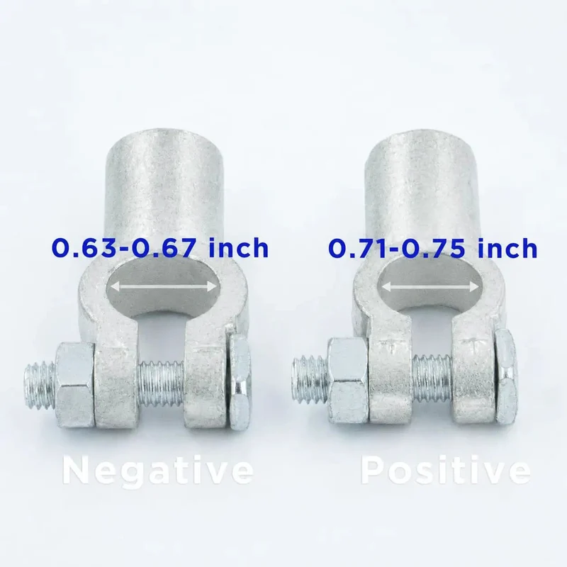 Heavy Duty Battery Terminal Connectors For 2/0 Gauge Wire Positive Negative Top Post Cable Clamps Super Tight Drop In Fit Rock Solid Garage Ready Copper Build With Zero Rust And Quick Hook Up