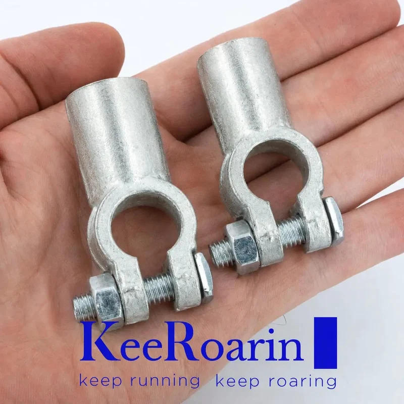 Heavy Duty Battery Terminal Connectors For 2/0 Gauge Wire Positive Negative Top Post Cable Clamps Super Tight Drop In Fit Rock Solid Garage Ready Copper Build With Zero Rust And Quick Hook Up
