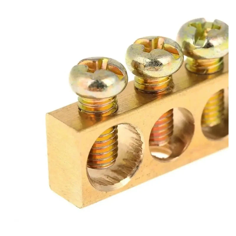 Top Shelf One Pack Golden Wire Screw Connector Terminal Block With Snug Six By Nine Crimp Holes For Heavy Duty Electrical Wiring And No Fuss Quick Connect Installations