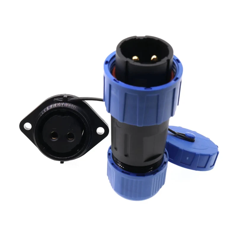 Tough As Nails 2 Pin Waterproof Screw Crimp Connector Featuring Gold Plated Copper Contacts And IP68 Sealing For Heavy Duty Aviation Wire Harness Installations