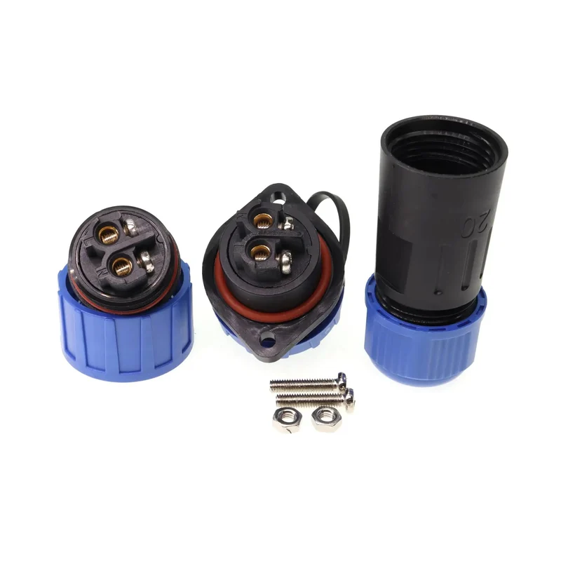Tough As Nails 2 Pin Waterproof Screw Crimp Connector Featuring Gold Plated Copper Contacts And IP68 Sealing For Heavy Duty Aviation Wire Harness Installations