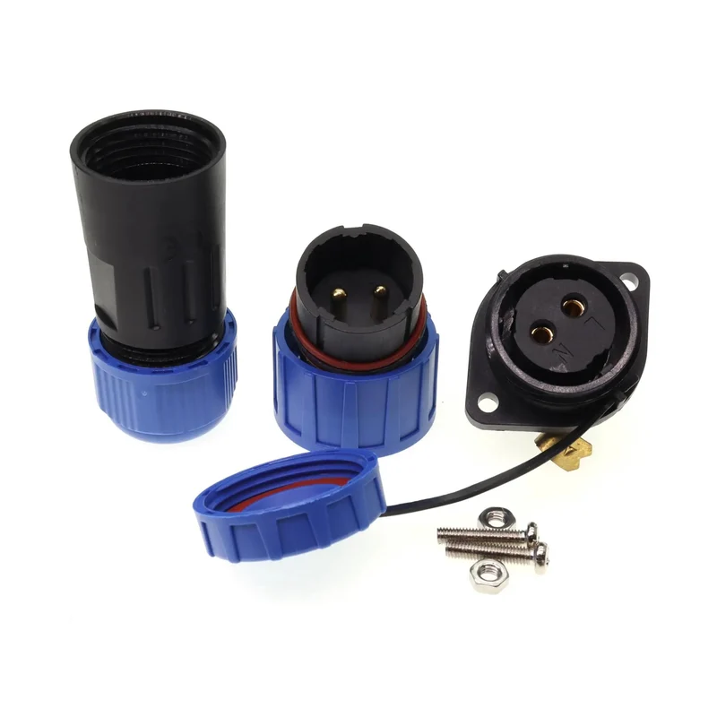 Tough As Nails 2 Pin Waterproof Screw Crimp Connector Featuring Gold Plated Copper Contacts And IP68 Sealing For Heavy Duty Aviation Wire Harness Installations