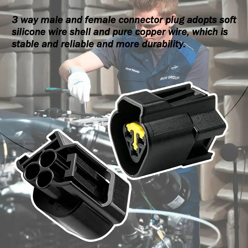 Built Tough Heavy Duty Waterproof Auto Connectors 5 Pack 3 Pin Male Female Wiring Harness Quick Disconnect Terminals Plug And Play For Trucks Suvs And Minivans