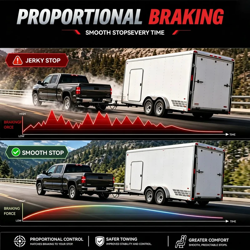 Wireless Bluetooth Trailer Brake Controller With 7 Pin Connector Plug That Lets You Dial In Braking Sensitivity On Your Smartphone For Heavy Hauls And Stress Free Road Trips
