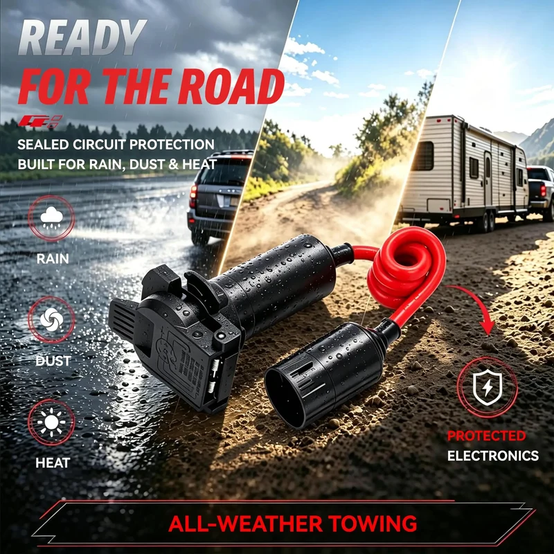 Wireless Bluetooth Trailer Brake Controller With 7 Pin Connector Plug That Lets You Dial In Braking Sensitivity On Your Smartphone For Heavy Hauls And Stress Free Road Trips