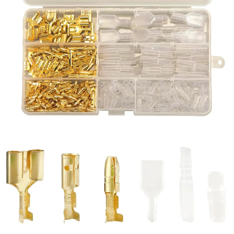 Badass 320 Piece Double Bullet Wire Connectors With Heat Resistant Nylon Sleeves 3.5Mm And 3.9Mm Male Female Brass Crimp Terminals For Smooth Car Wiring Harnesses And Electrical Mods