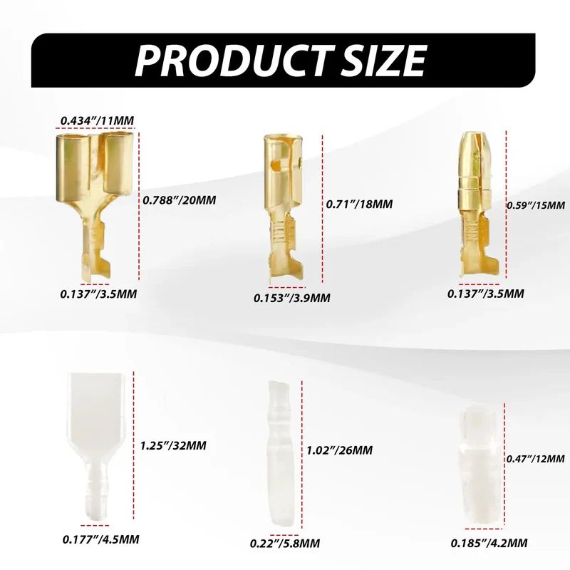 Badass 320 Piece Double Bullet Wire Connectors With Heat Resistant Nylon Sleeves 3.5Mm And 3.9Mm Male Female Brass Crimp Terminals For Smooth Car Wiring Harnesses And Electrical Mods