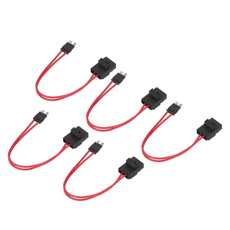 Heavy Duty Mini Blade Fuse Connector Holder 5 Pack 20 Amp Atm With 16 Awg Wire Extension Slick Grip Tight Fit For Rugged Auto Electrical Fixes Professional Grade Vehicle Wiring Kit Straight Up Reliable Performance