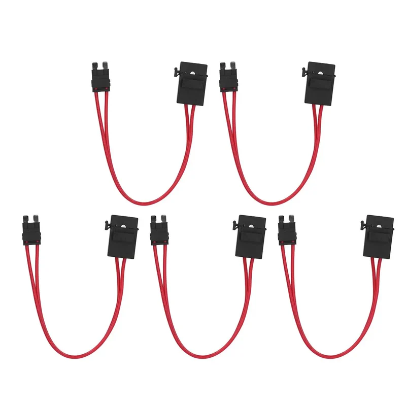 Heavy Duty Mini Blade Fuse Connector Holder 5 Pack 20 Amp Atm With 16 Awg Wire Extension Slick Grip Tight Fit For Rugged Auto Electrical Fixes Professional Grade Vehicle Wiring Kit Straight Up Reliable Performance