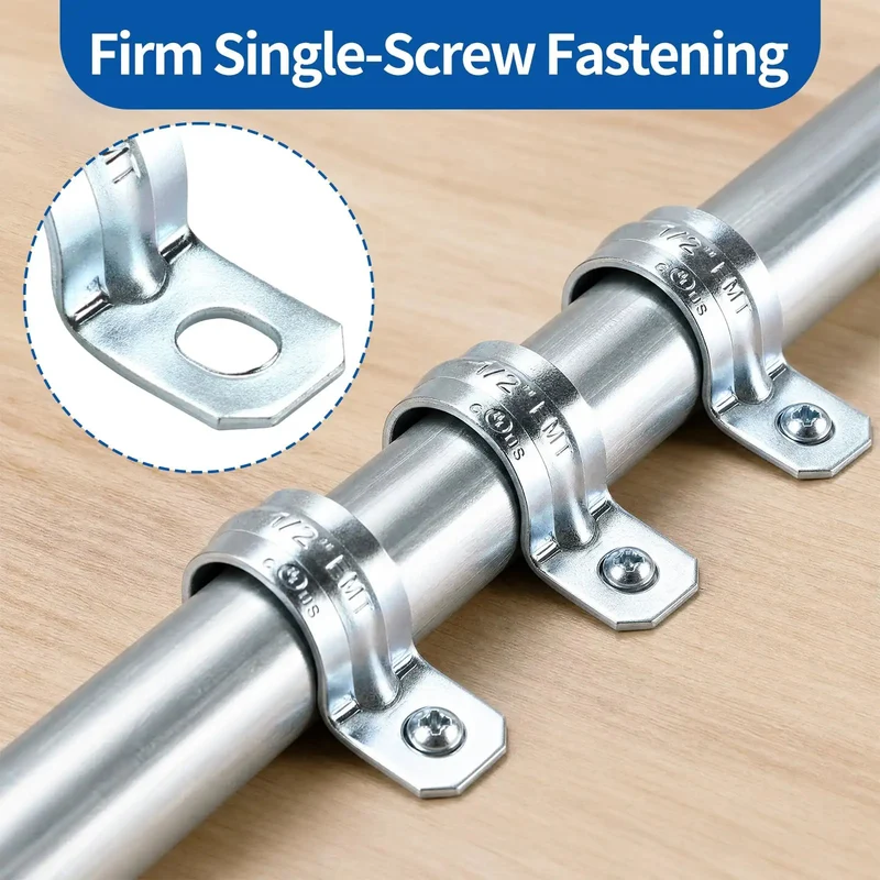 Heavy Duty One Hole 1/2 Emt Straps 100 Pack Zinc Plated Steel Conduit Clamps For Electrical Tubing Fits Like A Glove Indoor Outdoor No Sweat Setup Built To Go The Distance