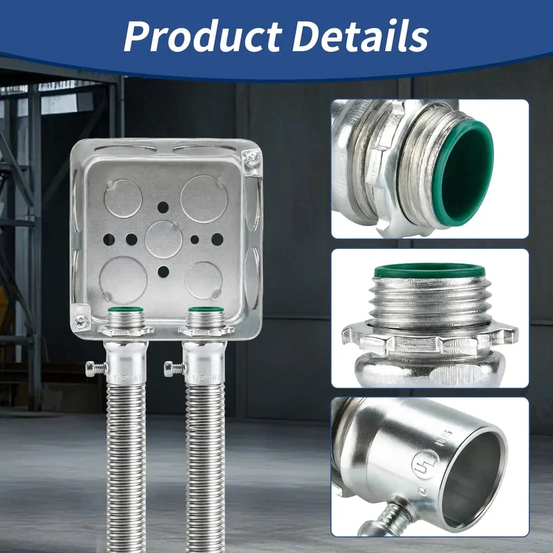 Rugged 1/2 Inch EMT Set Screw Connector With Insulated Throat Protection And Corrosion Resistant Zinc Plated Steel For Secure Electrical Conduit Connections In A Heavy Duty 25 Pack For Tradesmen And Diy Guys Doing Quick Wiring Work Indoors