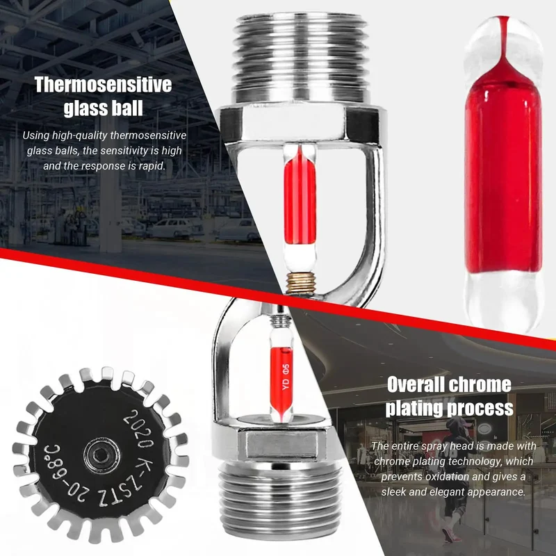 Heavy Duty Fire Sprinkler Head Pendant Type Quick Response Trigger 68 Degrees Celsius 155 Fahrenheit Designed To Work Hard At Home No Drama Activation Badass Safety Coverage Rock Solid Reliability 3 Piece Set