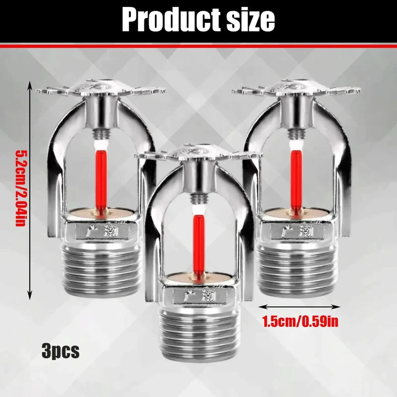 Heavy Duty Fire Sprinkler Head Pendant Type Quick Response Trigger 68 Degrees Celsius 155 Fahrenheit Designed To Work Hard At Home No Drama Activation Badass Safety Coverage Rock Solid Reliability 3 Piece Set