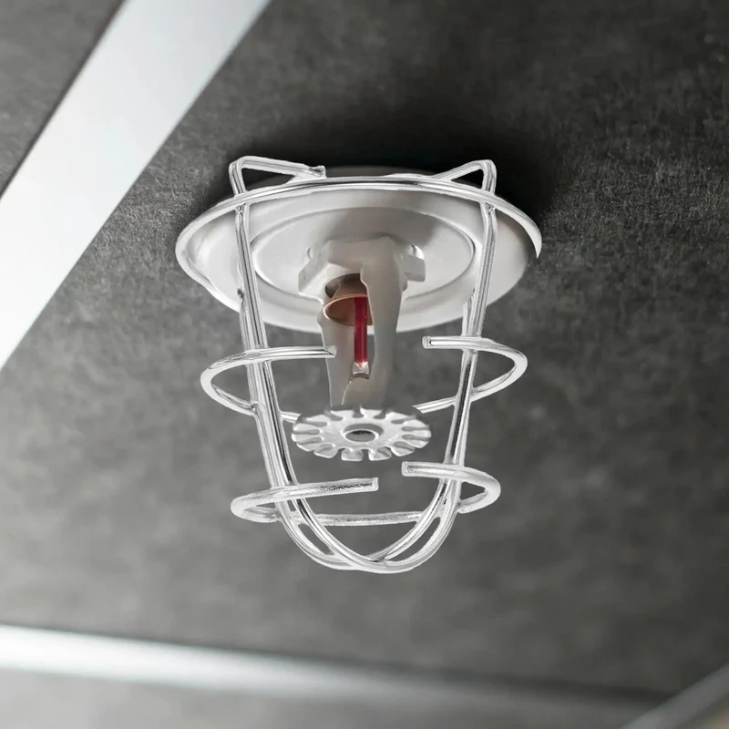 Set Of Four Stainless Steel Fire Sprinkler Cage Guards For Half Inch Heads Heavy Duty Anti Collision Shields Rock Solid Construction No Mess Setup Keeps Your Building Code Essentials Running Tight