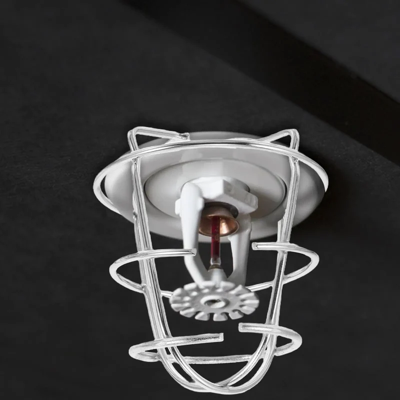 Set Of Four Stainless Steel Fire Sprinkler Cage Guards For Half Inch Heads Heavy Duty Anti Collision Shields Rock Solid Construction No Mess Setup Keeps Your Building Code Essentials Running Tight