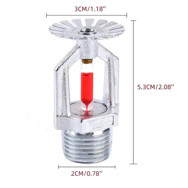 Straight Up Heavy Duty Six Pack Copper Chrome Fire Sprinkler Heads 1/2 Inch NPT Pendent Style Automatic K80 Fast Response System Built Tough For Killer Emergency Protection At 155 Degrees Fahrenheit
