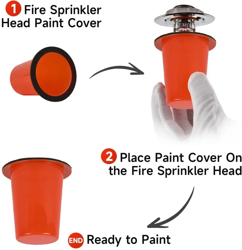 15 Pack Fire Sprinkler Covers With Super Strong Magnet Orange Paint Protection Caps Hella Quick Install For Painting Ceilings Removes In Seconds No Tape Residue Fits 3 Inch Depth Kickass DIY Solution.