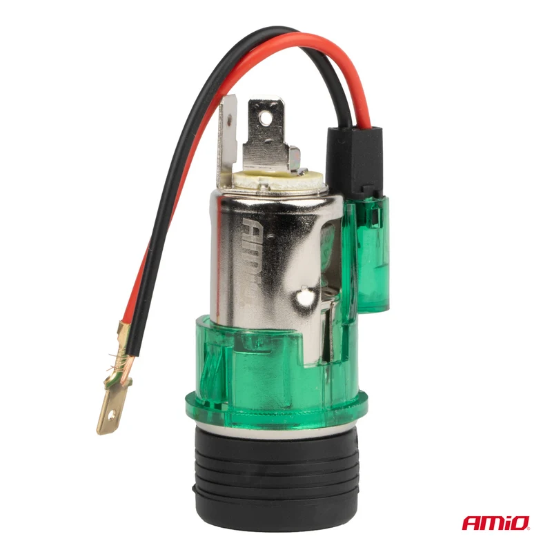 ALLUME-CIGARE 12V ENCASTRE AVEC ÉCLAIRAGE VERT AMIO