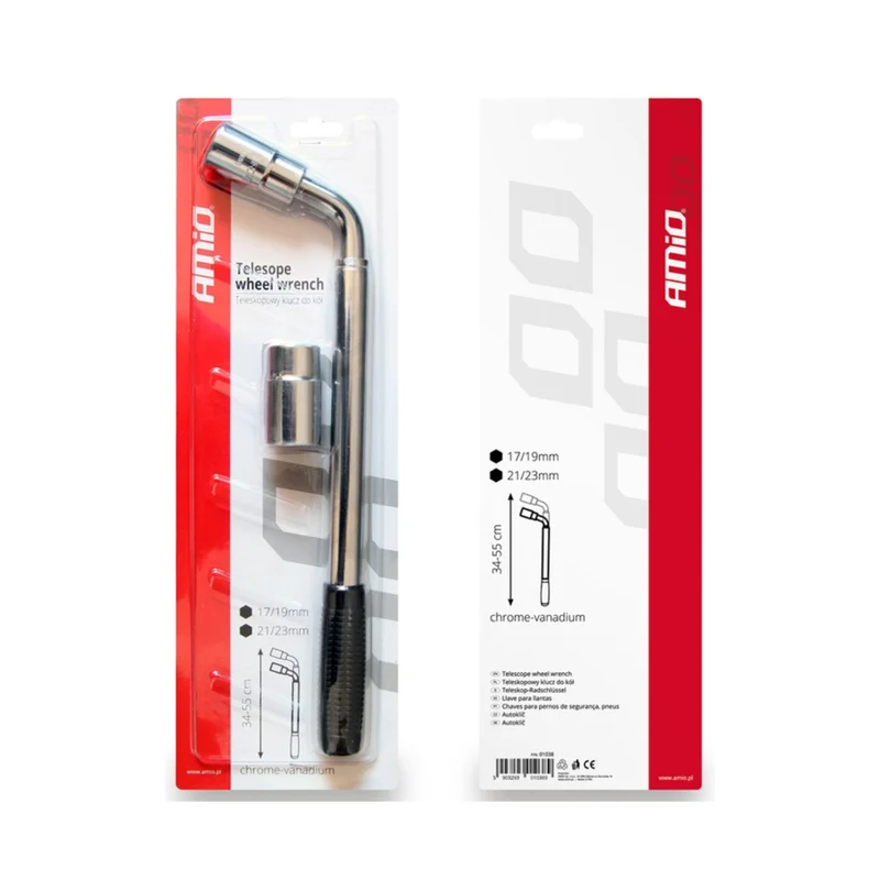 CLÉ TÉLESCOPIQUE DÉMONTE-ROUES 17/19 MM ET 21/23 MM AMIO