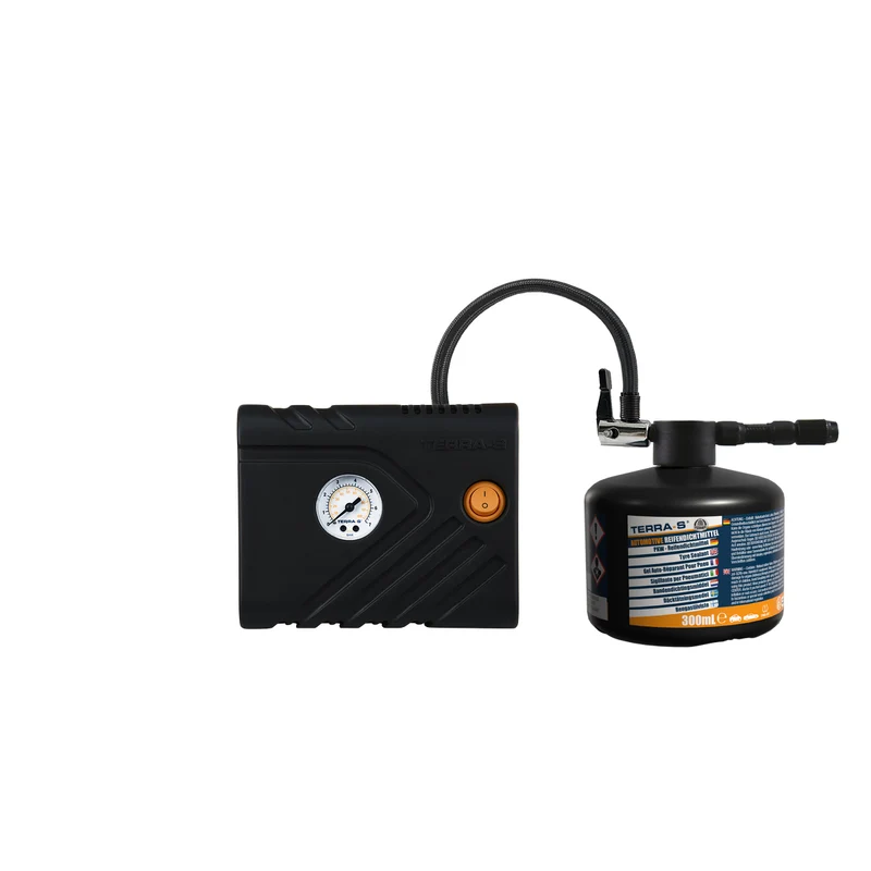 KIT ANTI-CREVAISON 300ML INJECTION SEMI AUTOMATIQUE BOUTEILLE RIGIDE AVEC COMPRESSEUR TERRA S