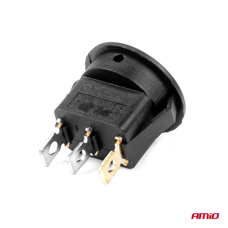 INTERRUPTEUR ROND AVEC LUMIERE JAUNE 12/24V MAX 20A ON/OFF AMIO