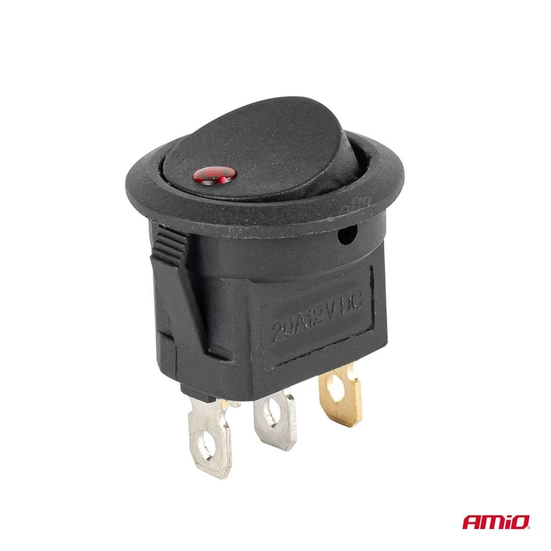 INTERRUPTEUR ROND AVEC LUMIERE ROUGE 12/24V MAX 20A ON/OFF