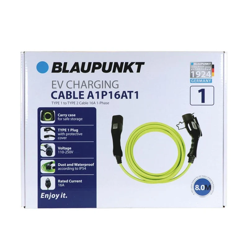 CABLE CHARGE VEHICULE ELECTRIQUE 16A MONOPHASE T1 >T2 A1P16AT1 N°1 BLAUPUNKT