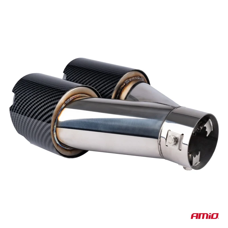 EMBOUT D'ÉCHAPPEMENT ACIER INOXYDABLE CARBONE DOUBLE AMIO