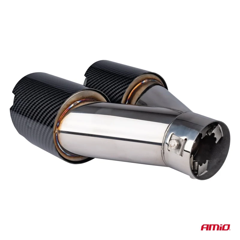 EMBOUT D'ÉCHAPPEMENT ACIER INOXYDABLE CARBONE DOUBLE AMIO