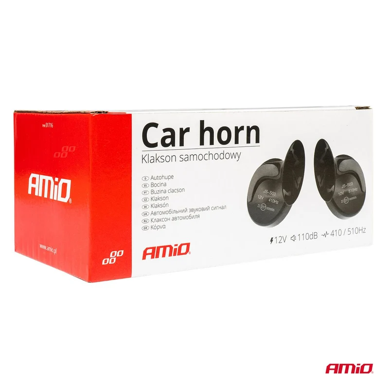 AVERTISSEUR SONORE 2 PCS NOIR 12V 110DB 410/510HZ AMIO