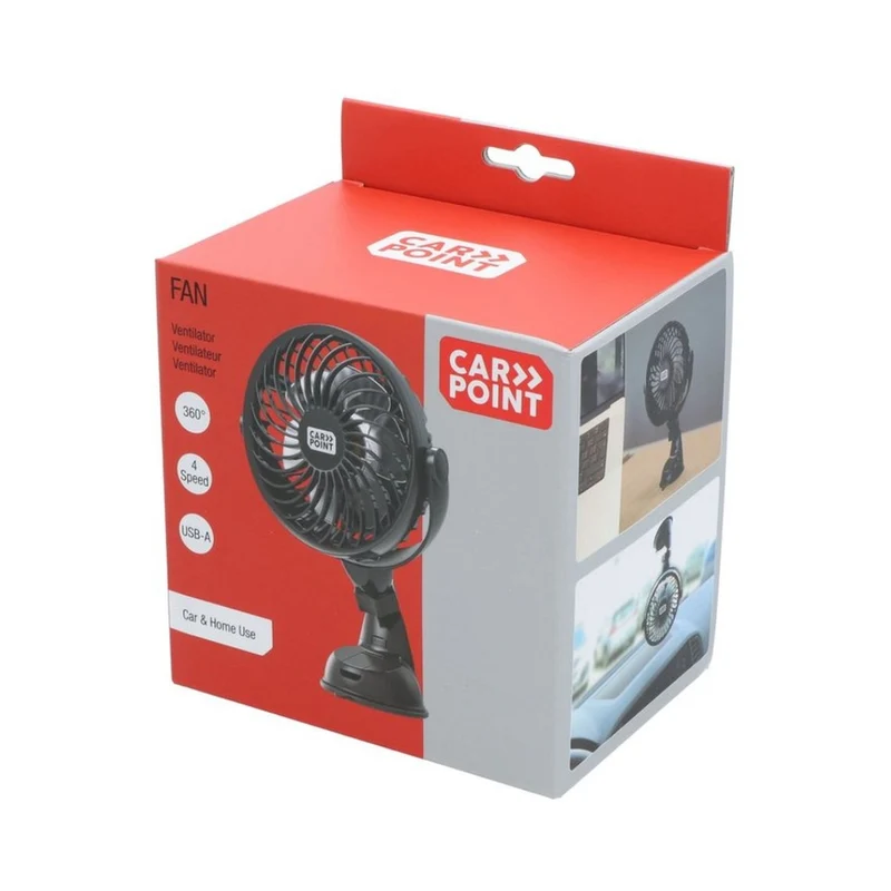 VENTILATEUR USB RECHARGEABLE FIXATION VENTOUS CARPOINT