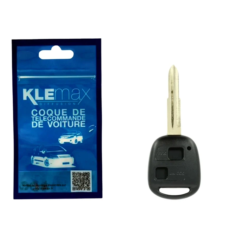 COQUE CLE ADAPTABLE TOYOTA 2 BOUTONS LAME CRANTEE FIXE