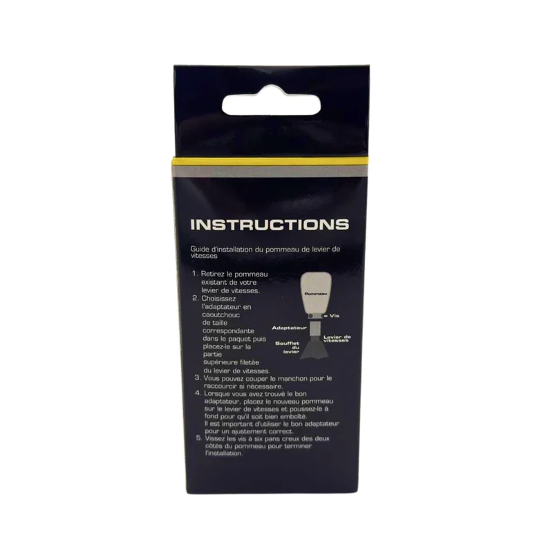 POMMEAU CUIR NOIR ROND BAGUE MARCHE AR + 3 PASTILLES DE VITESSES