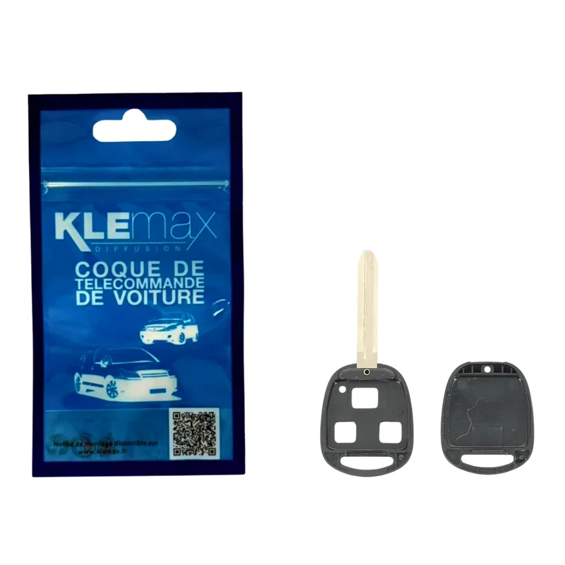 COQUE CLE ADAPTABLE TOYOTA 3 BOUTONS LAME CRANTEE FIXE