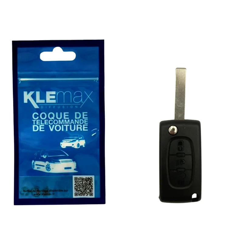 COQUE CLE ADAPTABLE PSA 3 BOUTONS LAME FRAISEE RETRACTABLE 8MM