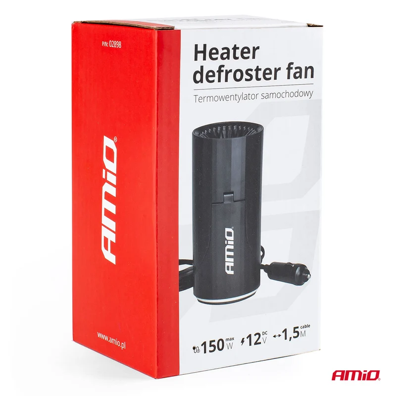 CHAUFFAGE, DEGIVRANT 12V 150W AMOVIBLE SUR PIED OU FIXE DANS PORTE-GOBELET AMIO