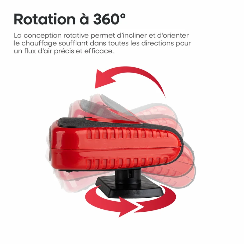 CHAUFFAGE DEGIVRANT/ VENTILATEUR AVEC POIGNEE ET LUMIERE 12V AMIO