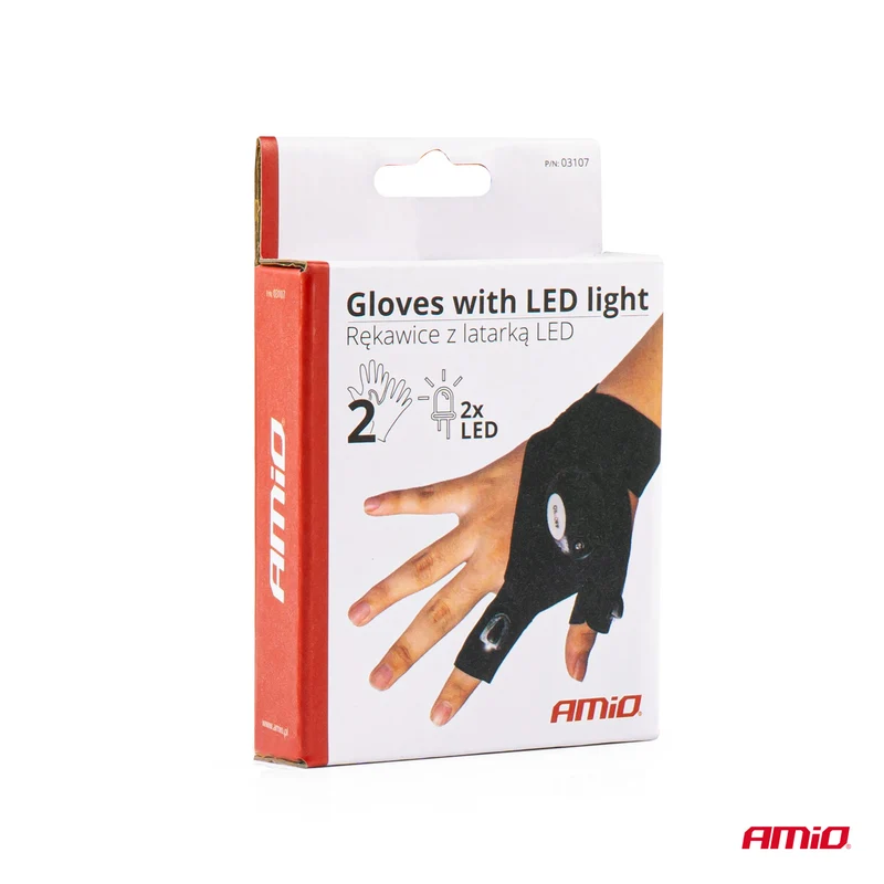 GANTS (X2) ETANCHES AVEC ECLAIRAGE LED INTEGRE (PILE CR2016 FOURNIE) AMIO