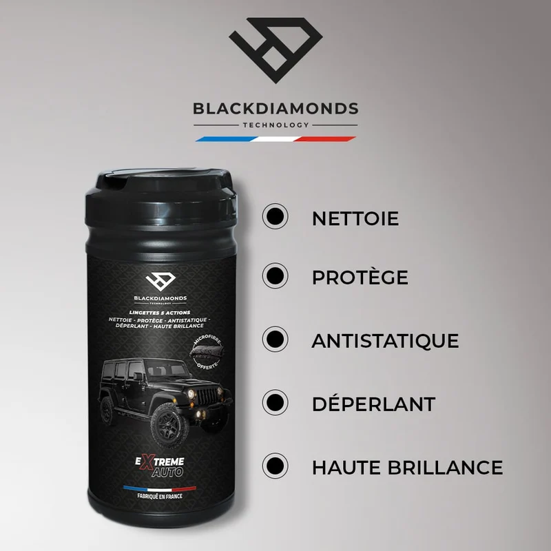 PACK PRESENTOIR DE COMPTOIR + 12 POTS DE 80 LINGETTES BLACK DIAMONDS
