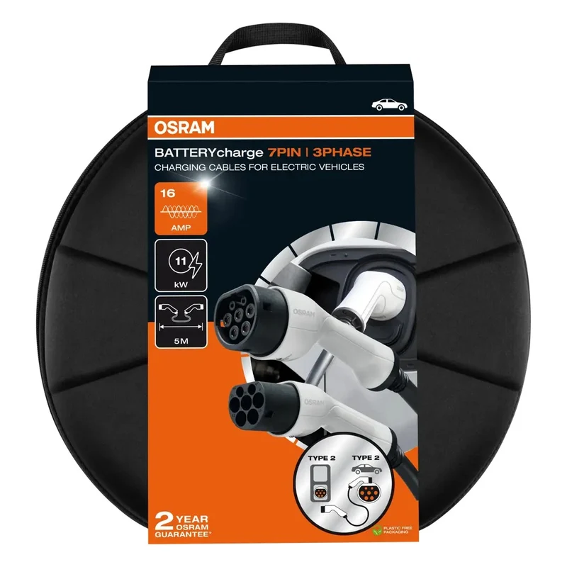 CABLE DE CHARGE VEHICULE ELECTRIQUE 7 BROCHES 16A, TYPE2 > TYPE 2 3,3kW 5M 3 PHASE