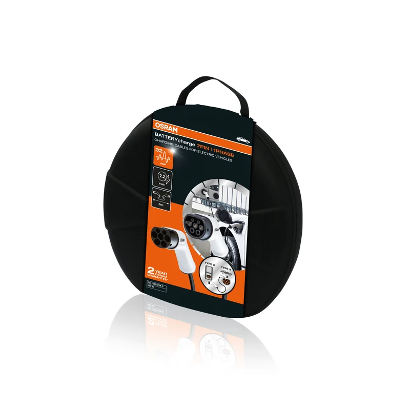 CABLE DE CHARGE VEHICULE ELECTRIQUE 7 BROCHES 32A, TYPE2 > TYPE 2, 7,2kW 5M 1 PHASE