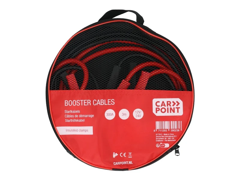 CABLES DE DEMARRAGE 300A 3M 12/24V (PINCES ISOLEES & POIGNEES) CARPOINT