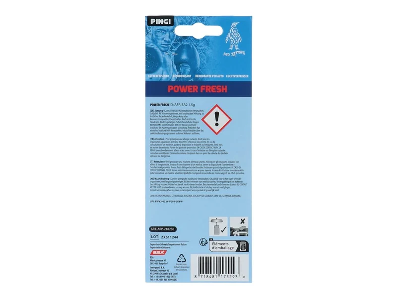 DÉSODORISANT PINGI AIR TATTOOS FRAÎCHEUR INTENSE