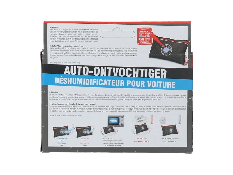 DÉSHUMIDIFICATEUR DE VOITURE RÉUTILISABLE PINGI 150 GR