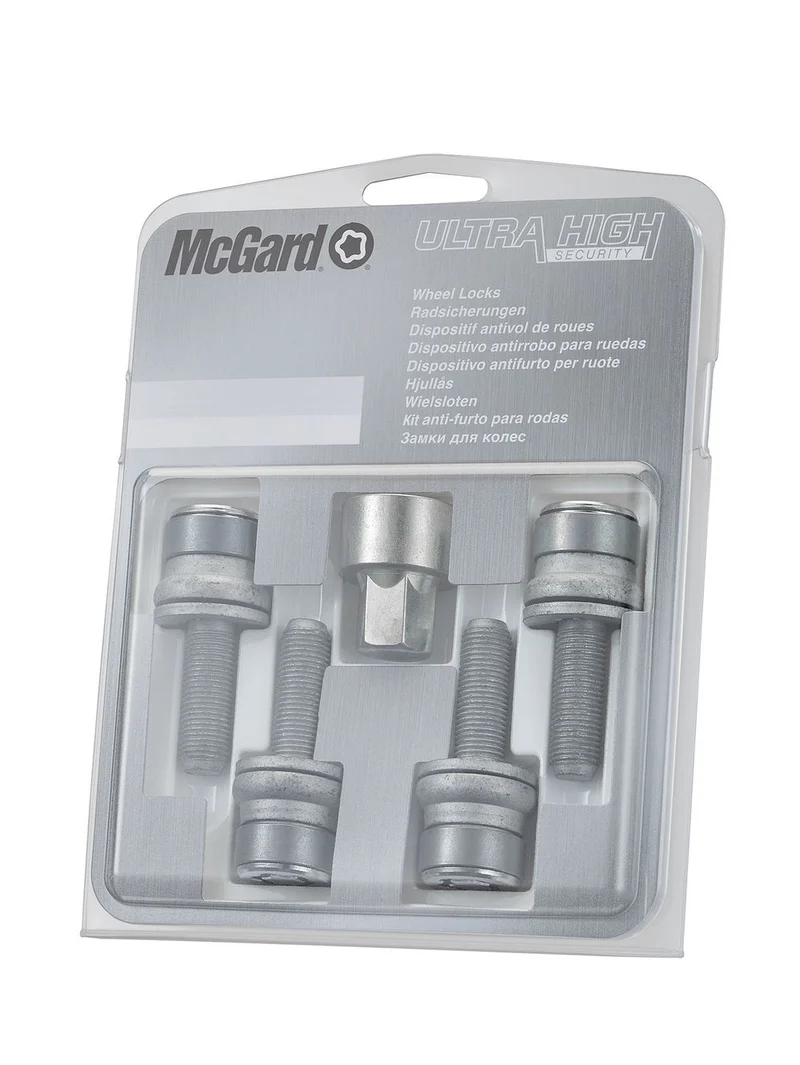 4 VIS ANTIVOL SL MCGARD M12X1.25/ PLAT/ LONG. 34.5MM/ Ø17MM