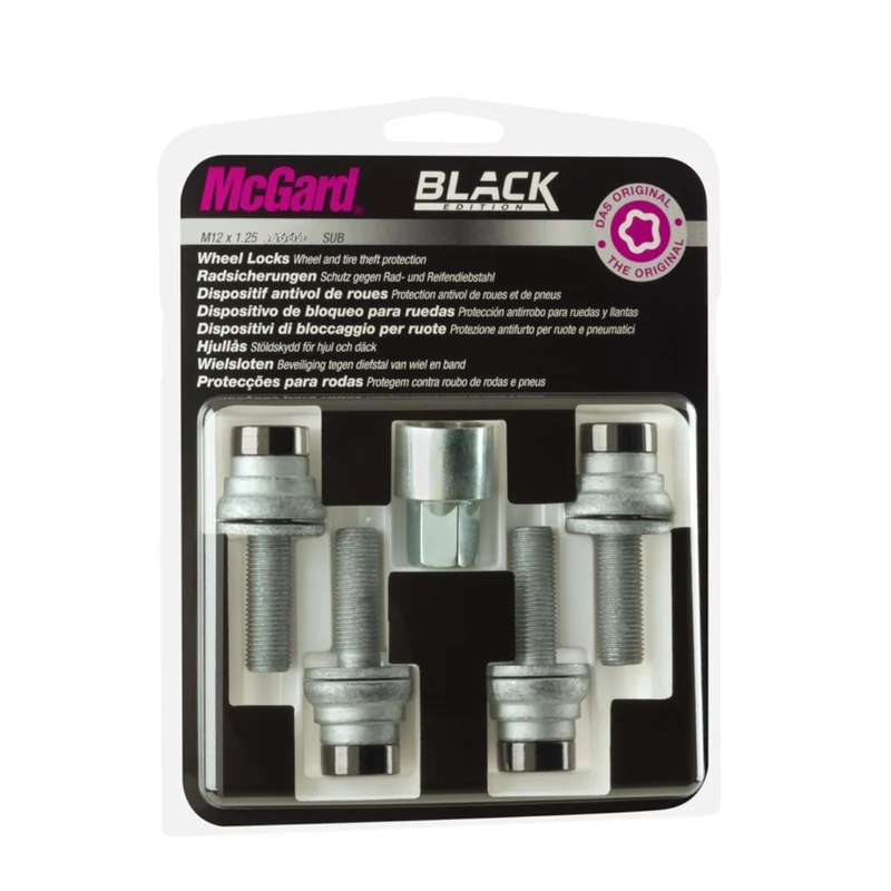 4 VIS ANTIVOL SUB MCGARD M12X1.25/ PLAT/ LONG. 35.3MM/ Ø19MM