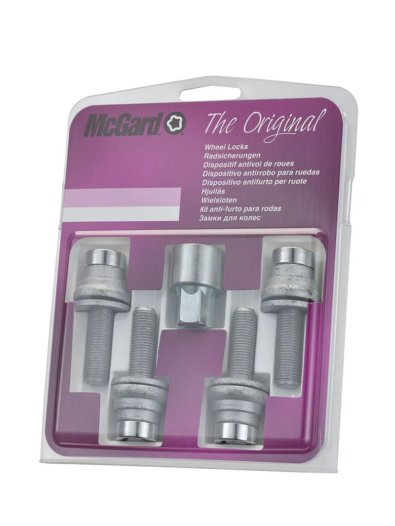 4 VIS ANTIVOL SU MCGARD M12X1.25/ PLAT/ LONG. 35.3MM/ Ø19MM